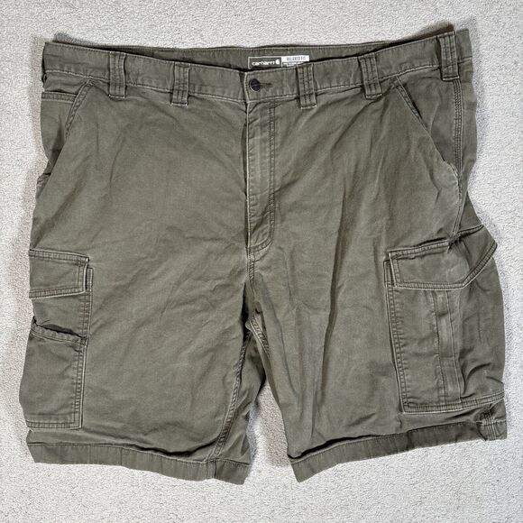 Carhartt Rugged Flex Cargo Shorts Men’s Size 46 Fits 44 Olive Green Relaxed Fit - Picture 1 of 11